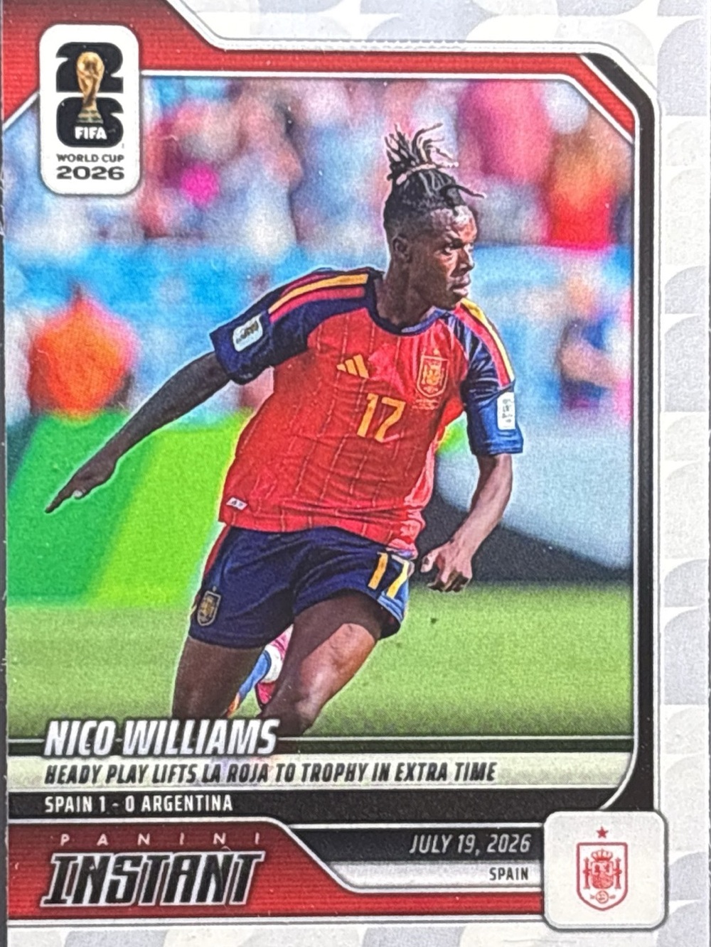 Panini Instant Nico Williams Spain Soccer Card - LE 1/908
